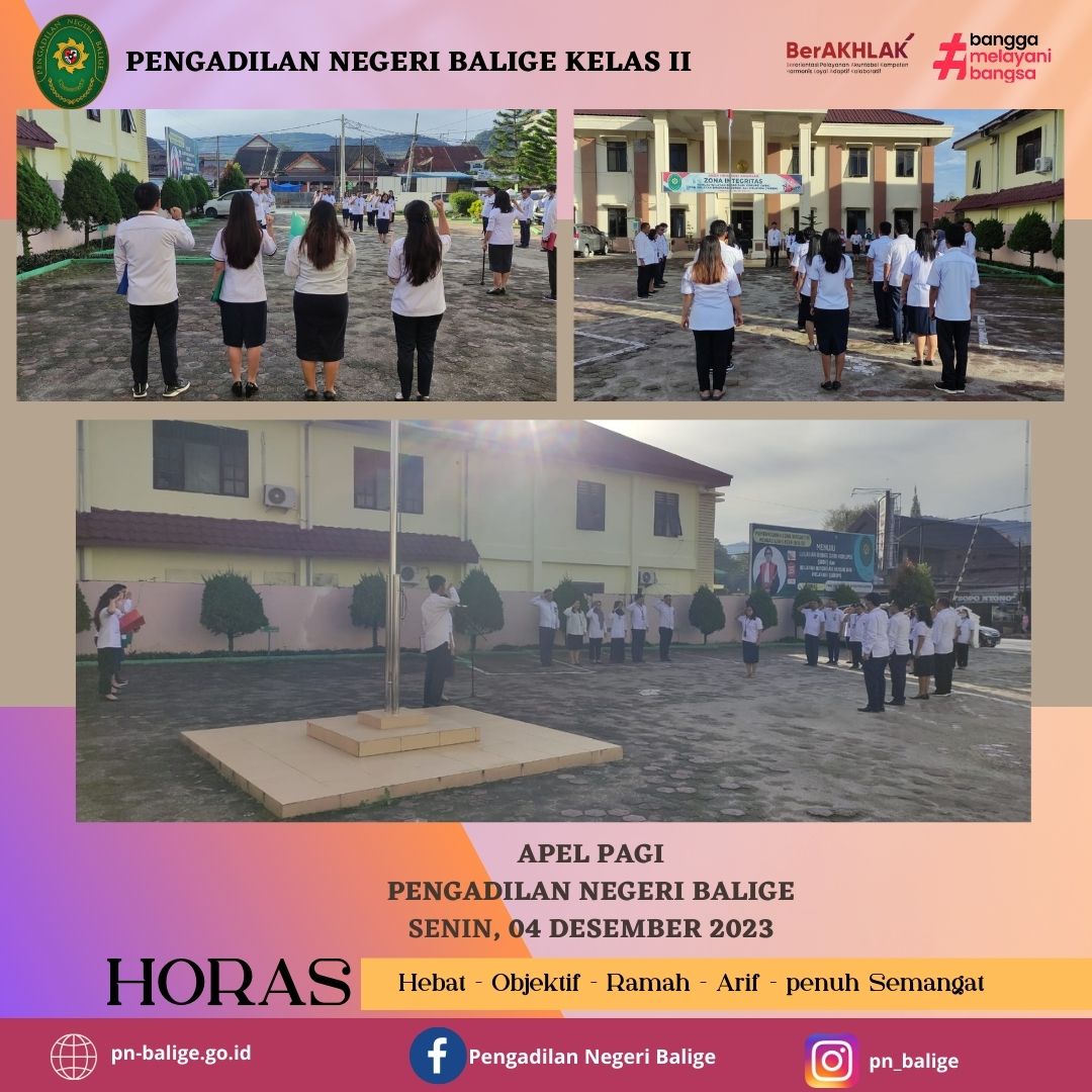 APEL PAGI PENGADILAN NEGERI BALIGE SENIN, 04 DESEMBER 2023